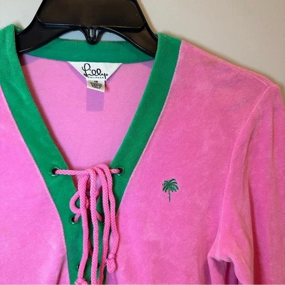 VINTAGE! Lilly Pulitzer Ilene Terry Cloth Tunic in Hibiscus Pink XS - Picture 4 of 5